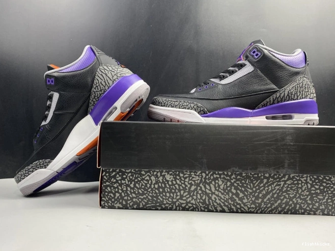 050 Court 3 CT8532 Air Jordan Retro Black Purple 0909